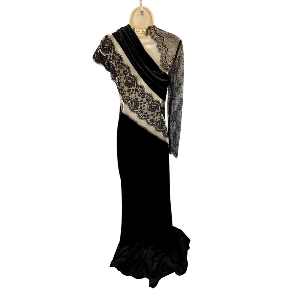 Bronx and Banco Cobra One Shoulder Gown NWT - Size 6 - Picture 5 of 11